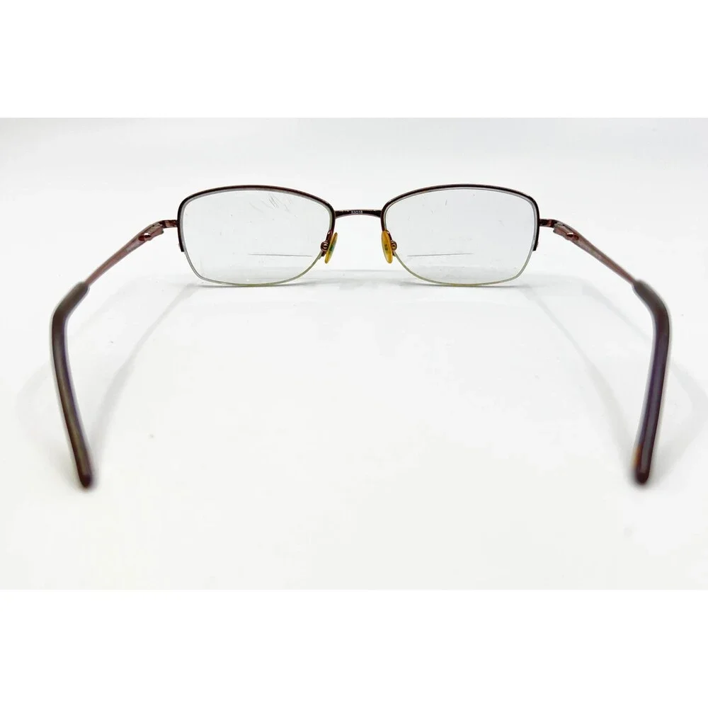 Linda Evans 345 Eyeglasses Women Brown Metal Floral Temple 53-18-130